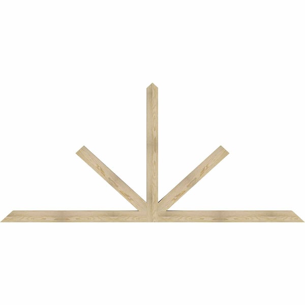 Ekena Millwork Saratoga Rough Sawn Timber Gable Bracket, Douglas Fir, 108"W x 49"H x 4"D x 4"F, 11/12 Pitch GBW108X49X0404SAR00RDF - main